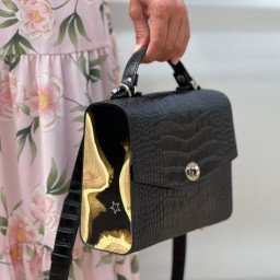 LEATHER BAG BLACK AGATE (010)
