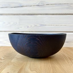 CHARRED SALAD BOWL OF NATURAL WOOD (W 004)