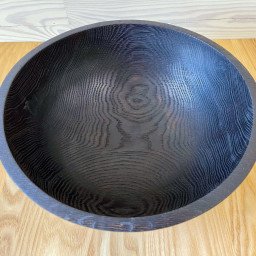 CHARRED SALAD BOWL OF NATURAL WOOD (W 004)