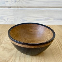 TONED BOWL OF NATURAL WOOD (W 013)