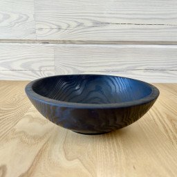 CHARRED SALAD BOWL OF NATURAL WOOD (W 003)
