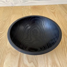 CHARRED SALAD BOWL OF NATURAL WOOD (W 003)